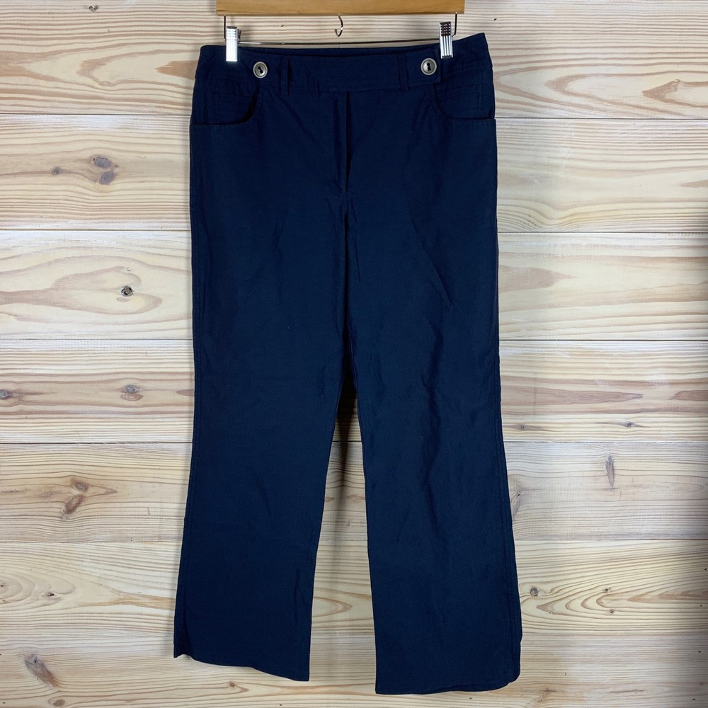 Tribal Trousers Womens 12 Navy Blue Stretch Straight Leg Sailor Office